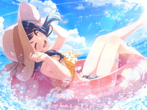 【バンドリ！ガルパ】「★4[透き通る青に揺られて]二葉つくし」のステータス、スキル、イラスト画像