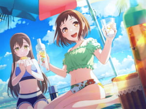 【バンドリ！ガルパ】「★3[憩いの海]羽沢つぐみ」のステータス、スキル、イラスト画像