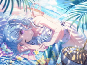 【バンドリ！ガルパ】「★5[さんさんと、水色の夏]松原花音」のステータス、スキル、イラスト画像