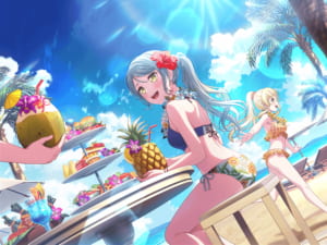 【バンドリ！ガルパ】「★5[戸惑いのバカンス]氷川紗夜」のステータス、スキル、イラスト画像