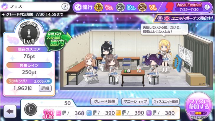 シャニマス 上位と下位では全然違う グレードフェスの控室について アイドルマスター シャイニーカラーズ シャニマス 釈迦マス 攻略 最新情報まとめ Gamew 最強攻略 ゲーマーのためのサイト