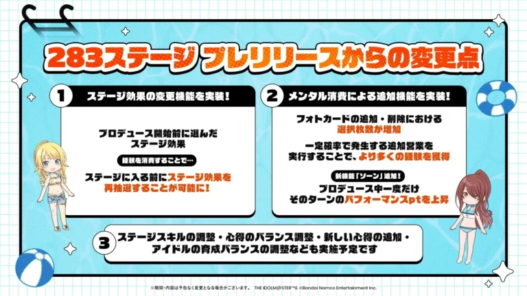 【シャニマス】プレリリースからの変更点で283ステージがより遊びやすくなる？